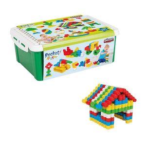 Set de joaca, cutie cu blocuri cilindrice de construit, Pilsan, 224 piese imagine