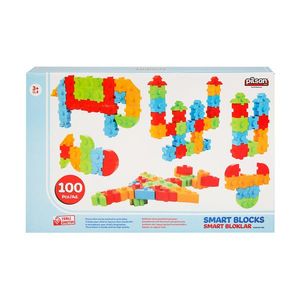 Set de joaca, cutie cu blocuri de construit, Smart, Pilsan, 96 piese imagine