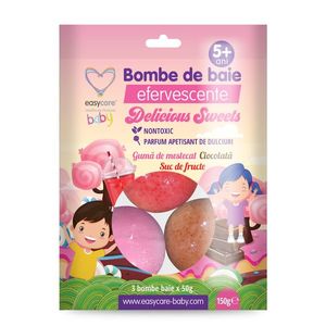 Bombe de baie efervescente pentru copii Delicious Sweets 3 buc EasyCare imagine