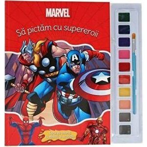 Sa pictam cu supereroii. Carte de colorat cu pensula si acuarele - *** imagine