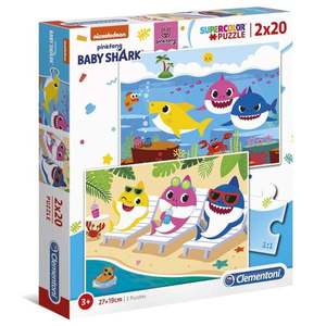 Puzzle Clementoni Baby Shark, 2 x 20 piese imagine