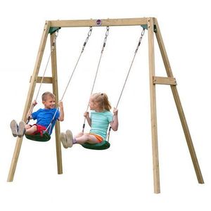 Leagan din lemn pentru 2 copii Double Swing Set Plum imagine