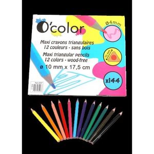 Set scolar 144 creioane colorate triunghiulare maxi mina 4 mm imagine