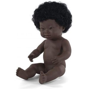 Papusa educationala 38 cm Fetita Africana cu Sindrom Down imagine
