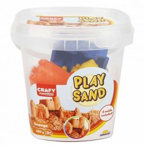Nisip kinetic Fun Sand 350 gr Orange si 3 unelte de modelat imagine