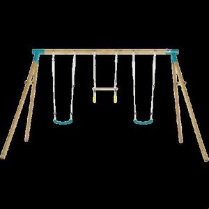 Leagan din lemn pentru 3 copii Mangabey Swing Set Plum 27656 imagine