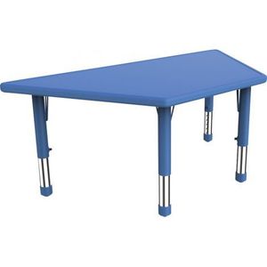 Masa trapezoidala reglabila din plastic pentru gradinita, 40-60 cm, albastru imagine