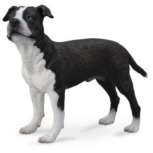 Figurina pictata manual caine Staffordshire Terrier imagine