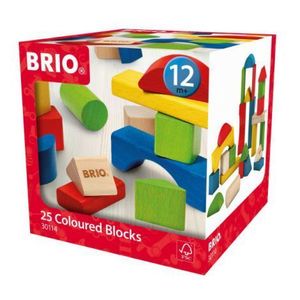 Set blocuri colorate din lemn 25 piese 30114 Brio imagine