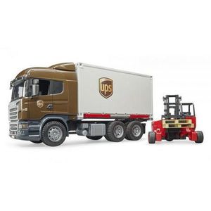 BRUDER - CAMION UPS SCANIA R-SERIES SI STIVUITOR imagine