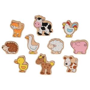 Set 10 animale de joaca din lemn imagine