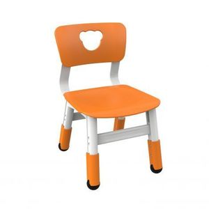 Scaun alb - portocaliu din plastic pentru gradinita, reglabil mas 1-2 imagine
