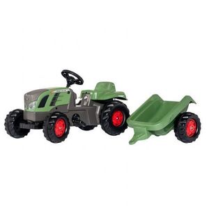 Tractor Fendt Vario 516 cu pedale si remorca Rolly Toys Verde imagine