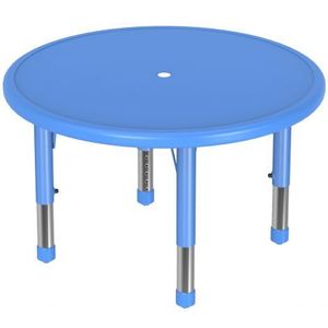 Masa rotunda, 85 cm diametru, Albastra, din plastic, reglabila, marimea 0-3 pentru gradinita imagine