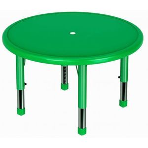 Masa rotunda, 85 cm diametru, verde, din plastic, reglabila, marimea 0-3 pentru gradinita imagine