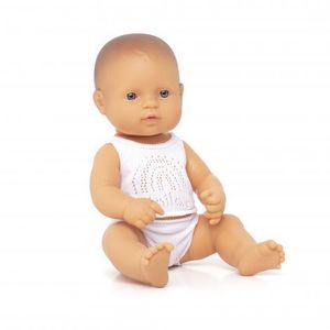 Papusa bebelus educativa 32 cm - Baiat caucazian bunet imagine