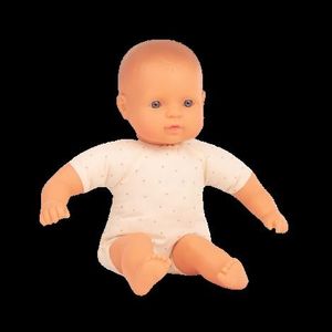 Papusa bebelus caucazian 32 cm cu corp moale imagine