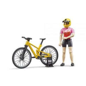 Bruder - figurina ciclista cu bicicleta de munte 63111 Bruder imagine