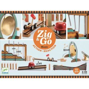 Zig & Go Djeco, set de constructie trasee, 52 piese- Muzica imagine