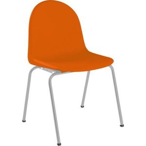 Scaun din plastic cu picioare din aluminiu Amigo alu, portocaliu imagine
