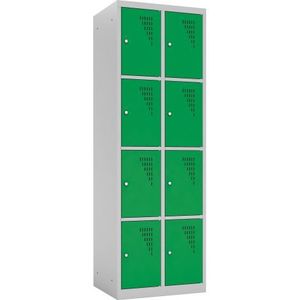 Vestiar scolar metalic cu 8 compartimente - Verde imagine