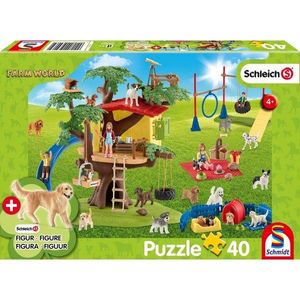 Puzzle 40 piese - Farm World with Happy Friends | Schmidt imagine