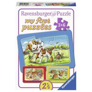 Puzzle 3x6 piese - Animalute | Ravensburger imagine