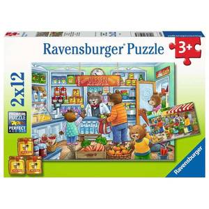 Puzzle 2x12 piese - Magazin Alimentar | Ravensburger imagine