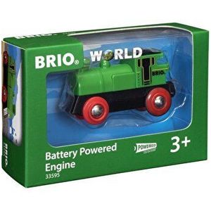 Jucarie Brio - Locomotiva mica cu baterii, verde imagine