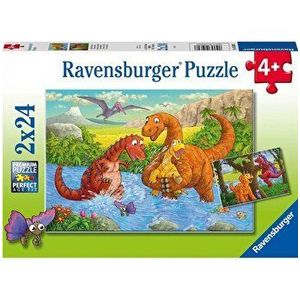 Puzzle Dinozauri la rau, 48 piese imagine