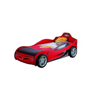 Pat pentru copii Car, Çilek, Race Cup Carbed-Red (90X190), 109x80x208 cm, Multicolor imagine