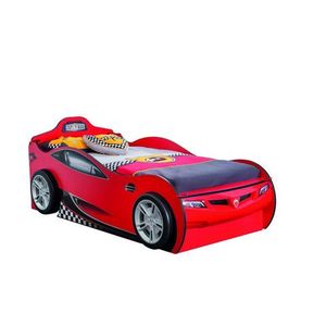 Pat pentru copii Car, Çilek, Race Cup Carbed (With Friend Bed) (Red) (90X190, 107x82x209 cm, Multicolor imagine