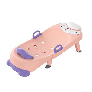 Scaun pliabil multifunctional pentru baie Little Mom Softy Shampoo Pink imagine