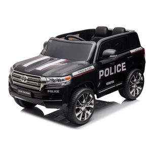 Masinuta electrica cu roti EVA si scaun din piele Toyota Landcruiser Police Black imagine