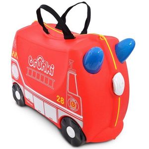 Valiza pentru copii Ride-On Masina de Pompieri Trunki, Rosu, 46 cm imagine