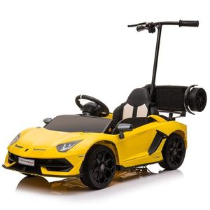 Masinuta electrica + hoverboard, Lamborghini Aventador SVJ, 70W, 12V 14Ah premium, Galben imagine