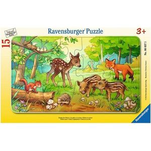 Puzzle 15 piese - Puiuti de Animale in Padure | Ravensburger imagine