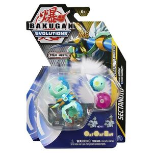Set 3 jucarii - Bakugan Evolutions S4 - Platinum Powerup - Sectanoid, Nano Widow si Nano Sludgem | Spin Master imagine