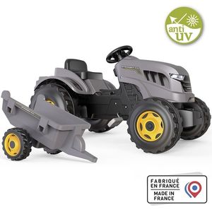 Tractor cu pedale si remorca Smoby Stronger XXL gri imagine