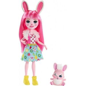 Papusa Enchantimals by Mattel Bree Bunny cu figurina iepuras imagine