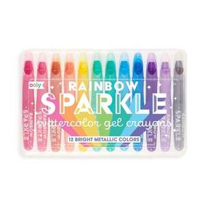 Creioane colorate cu gel acuarela cu sclipici Ooly, Rainbow Sparkle metallic, 12 buc imagine