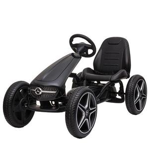 Kart cu pedale si roti din cauciuc EVA Mercedes-Benz Black imagine