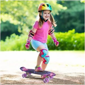 Skateboard cu led-uri pentru copii 56x15cm Space Colors imagine