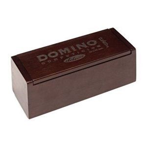 Joc Domino Clasic Premium Cayro, in caseta lemn, 28 piese cu insertie de metal imagine