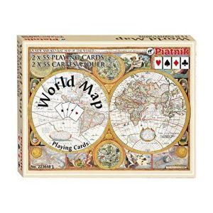 Set carti de joc de lux Piatnik 2 x 55, Harta Lumii imagine