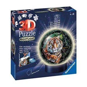 Puzzle 3D luminos - Tigru, 72 piese imagine