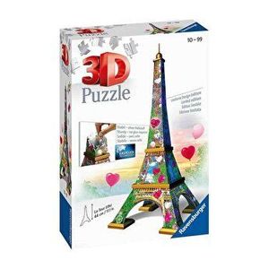 Puzzle 3D - Turnul Eiffel cu inimioare, 216 piese imagine