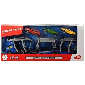Set Dickie Toys, Trailer cu 3 masinute metalice, 28 cm, albastru imagine