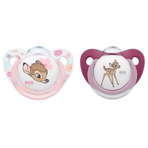 Set 2 suzete Nuk Disney Bambi silicon M3 roz 18-36 luni imagine