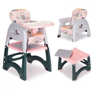 Scaun de masa 2 in 1 pentru copii Ecotoys Roz imagine